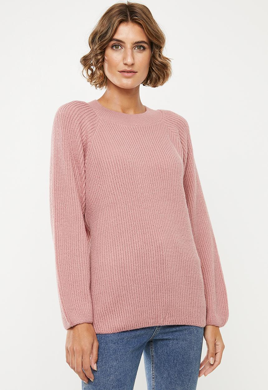 edit - Raglan rib jumper - pink