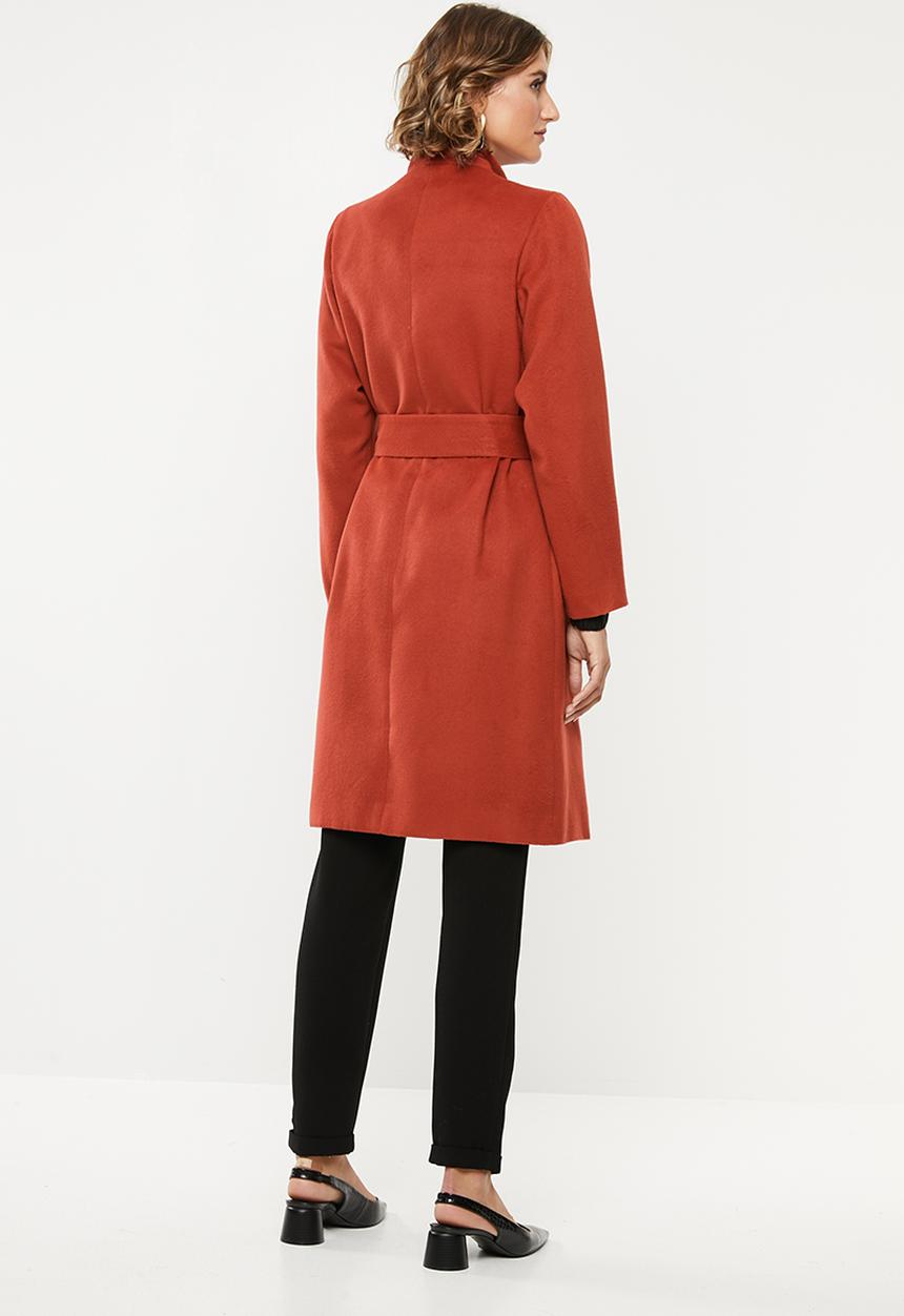 edit - Funnel neck coat - rust