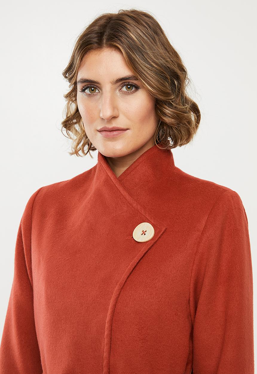 edit - Funnel neck coat - rust