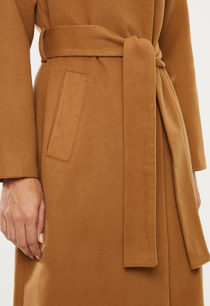 edit - Funnel neck coat - brown 