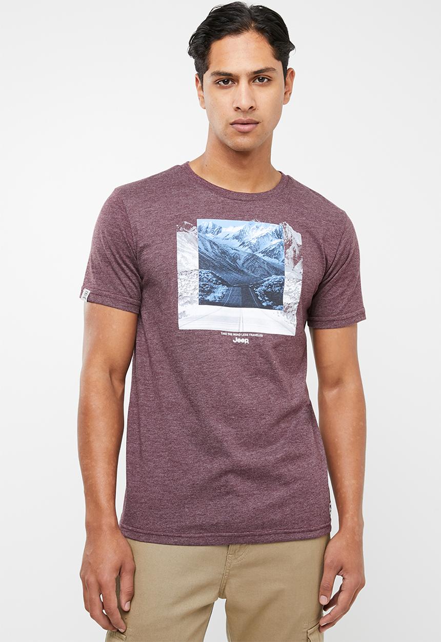 JEEP - Photo short sleeve tee - fig melange