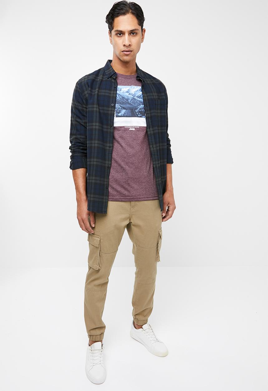 JEEP - Photo short sleeve tee - fig melange