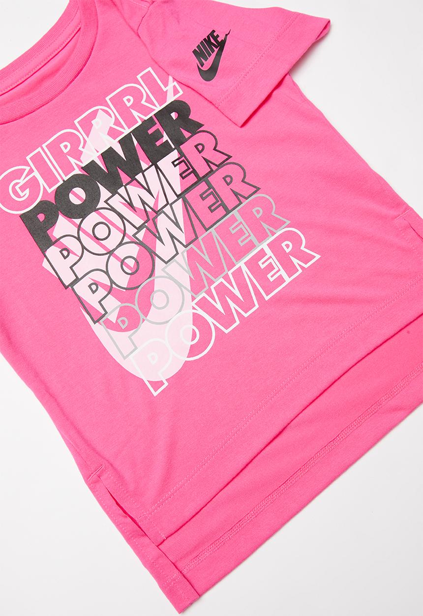 Nike - Nike girl power short sleeve scoop tee - pink 