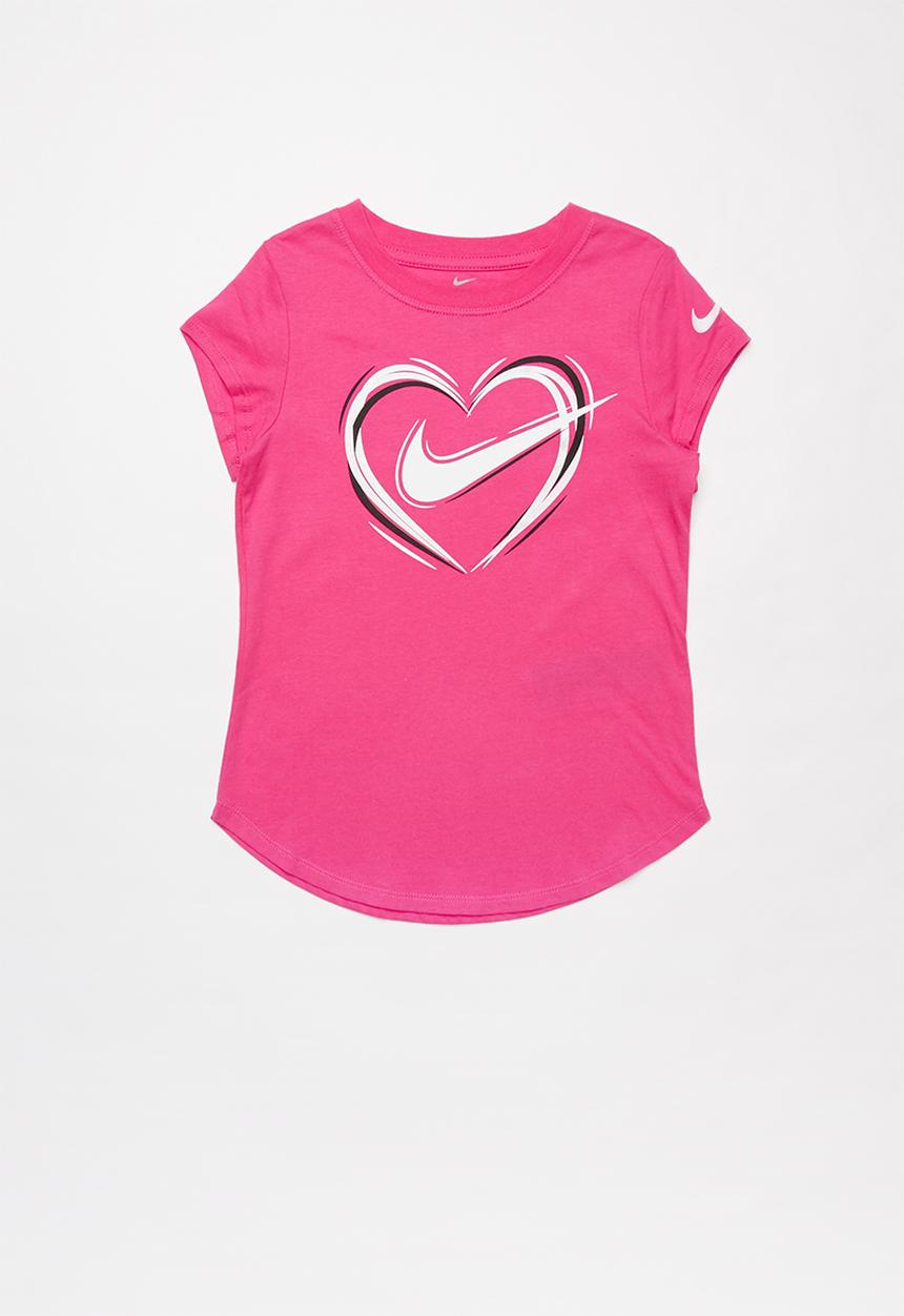 Nike - Nike stroke heart short sleeve scoop tee - pink 