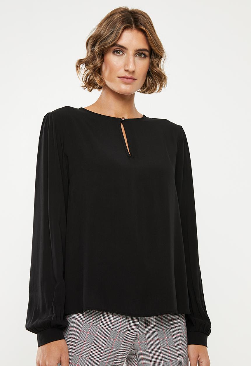 edit - Tunic with front Keyhole - black