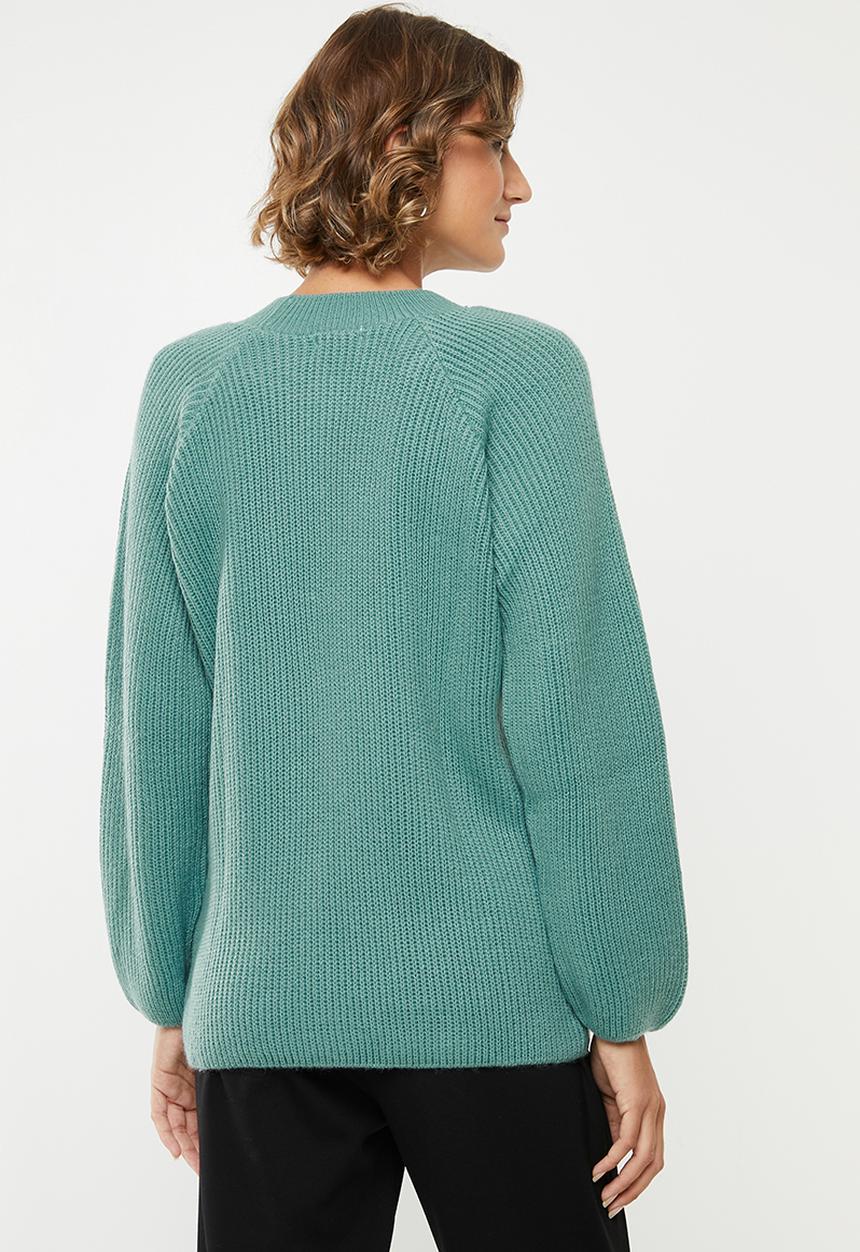 edit - Raglan rib jumper - green