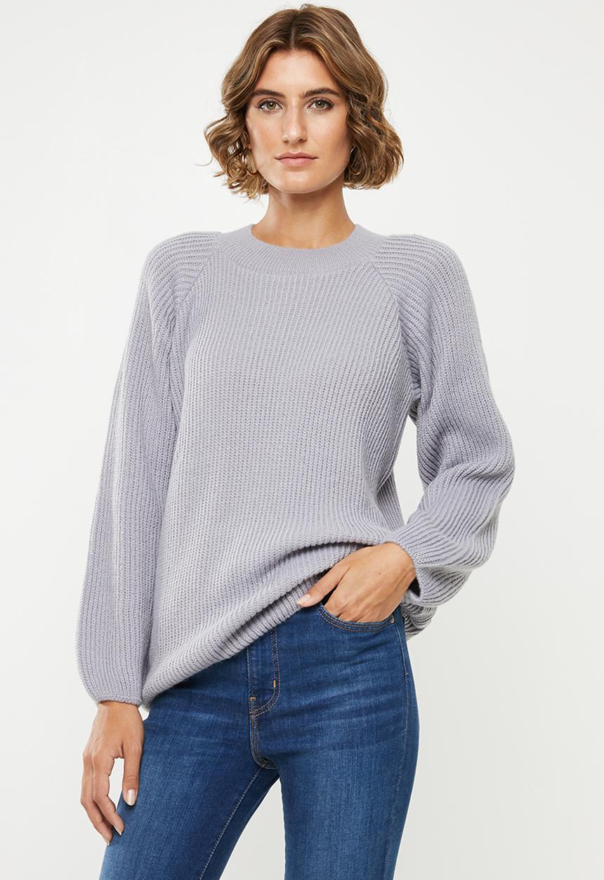 edit - Raglan rib jumper - grey