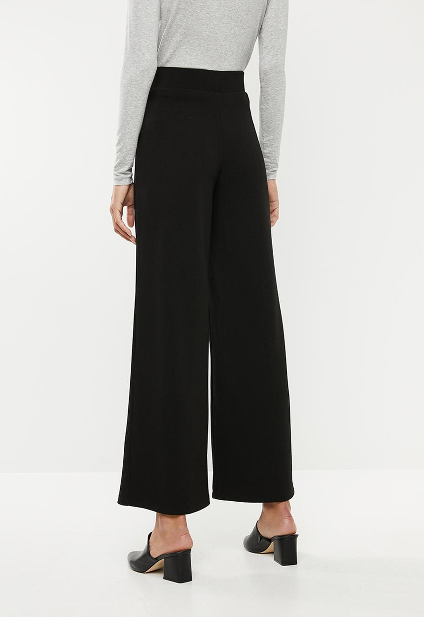 edit - Textured wide leg - black