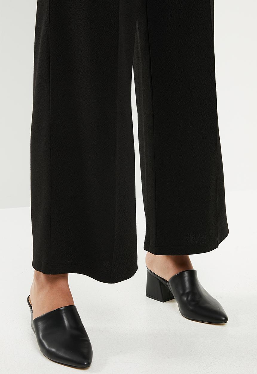 edit - Textured wide leg - black