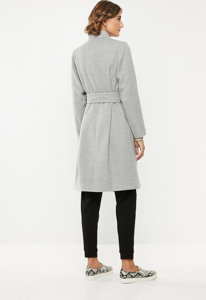 edit - Funnel neck coat - grey