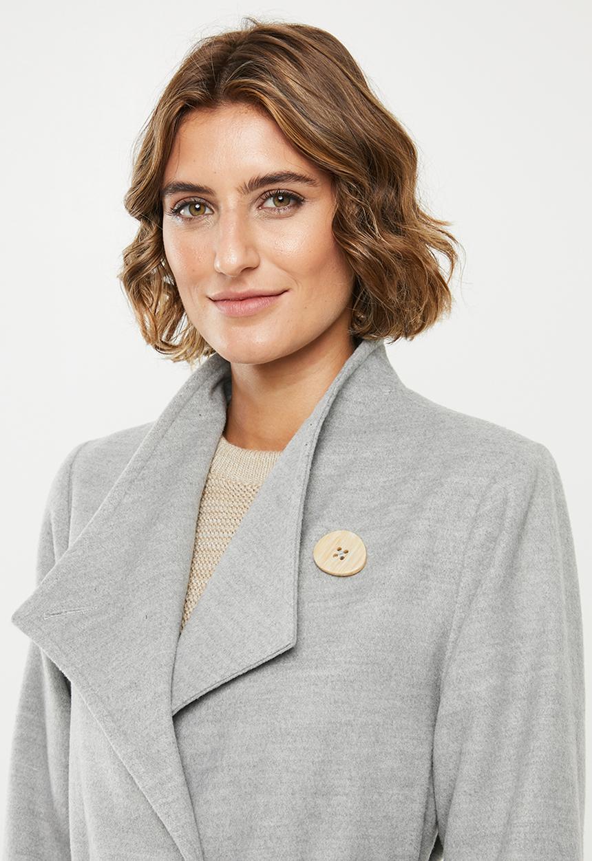 edit - Funnel neck coat - grey