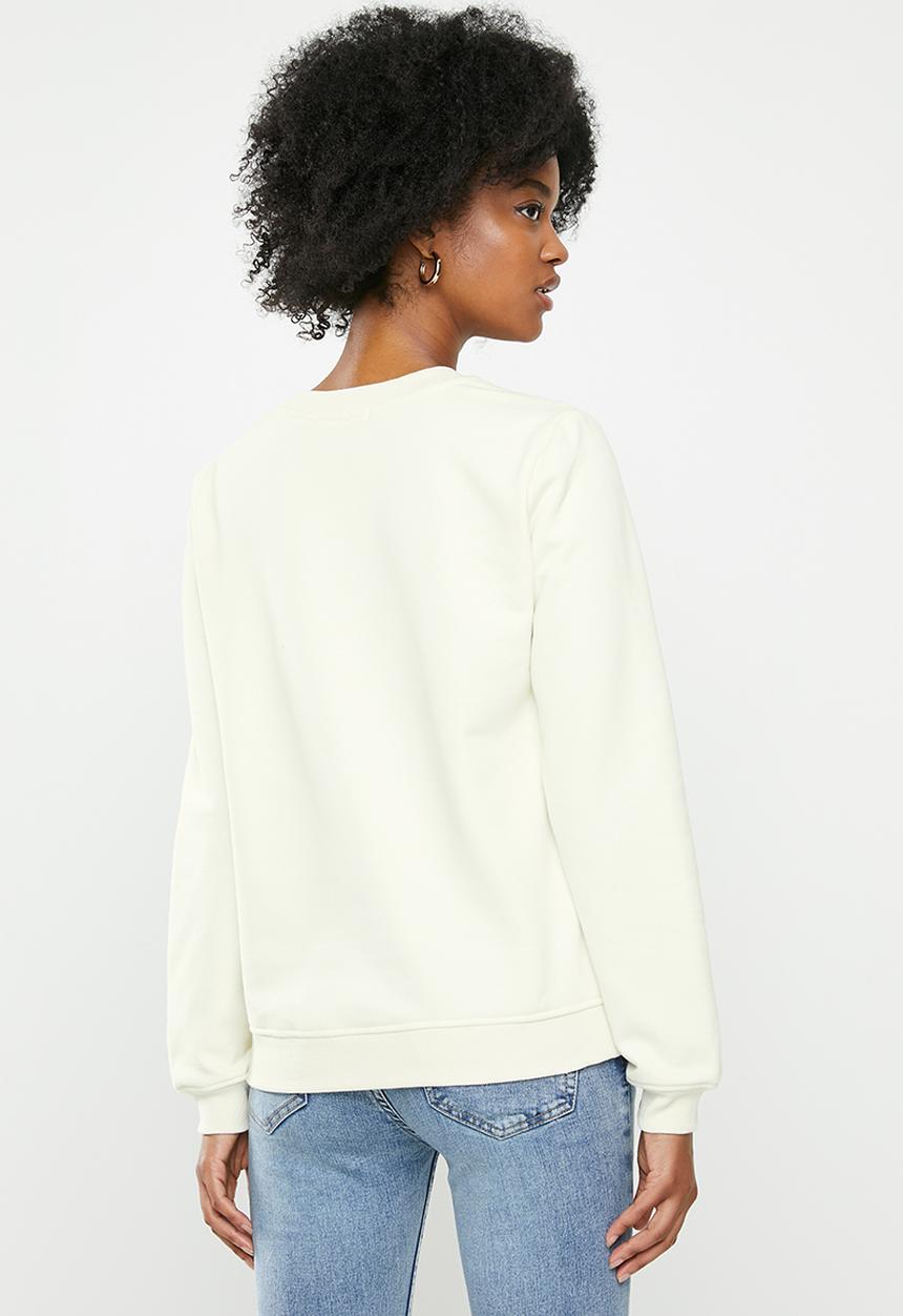 SISSY BOY - Logo sweater with bling detail - cream 