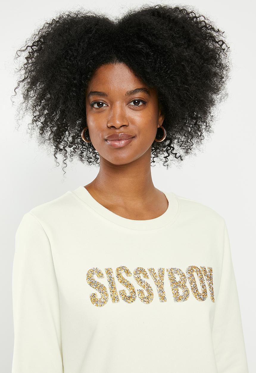 SISSY BOY - Logo sweater with bling detail - cream 
