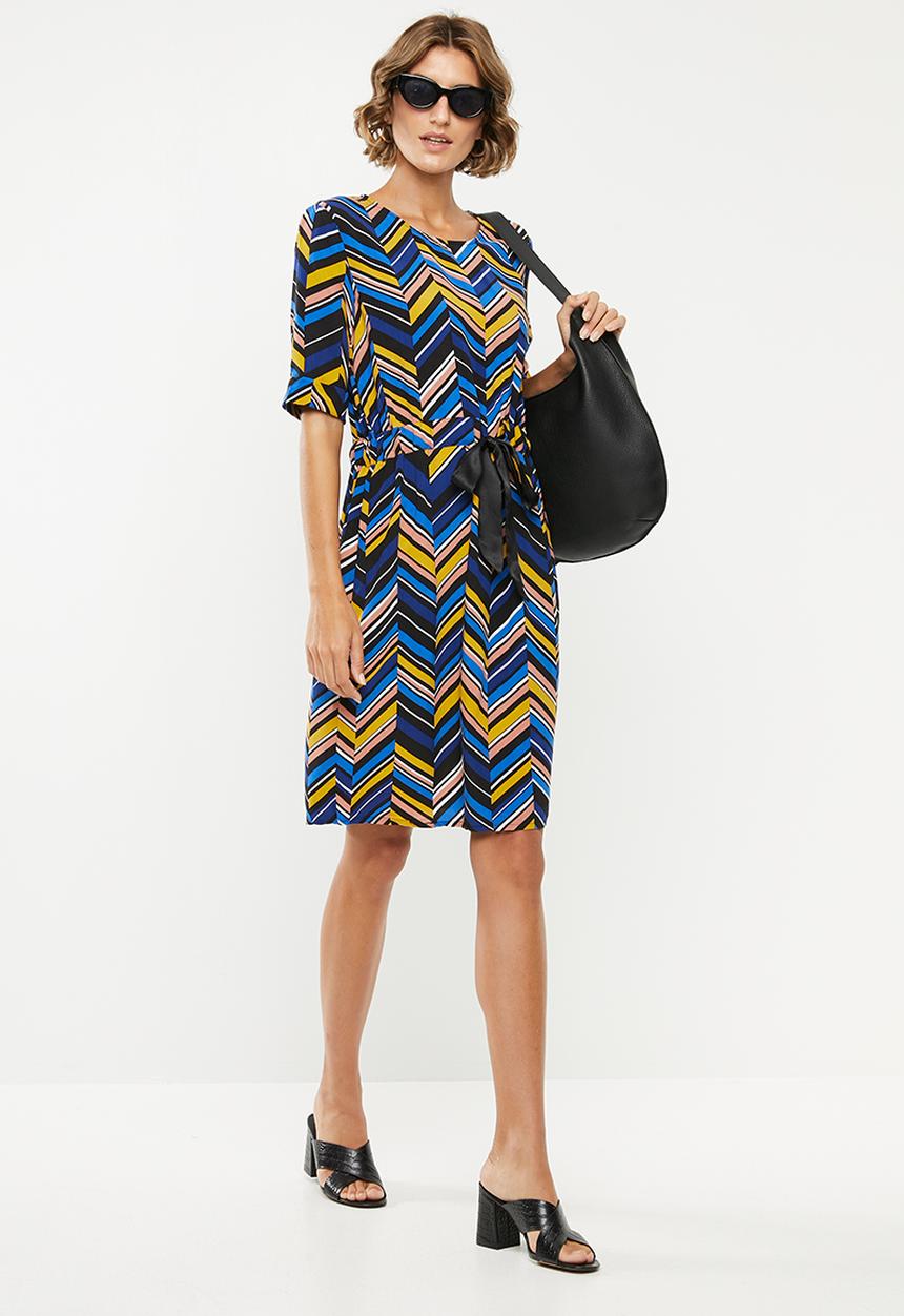 Jacqueline de Yong - Alexa belted dress - multi
