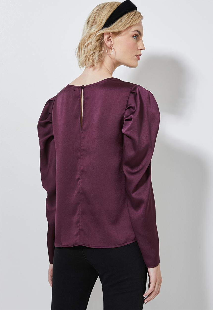Superbalist - Mutton sleeve shell blouse - purple