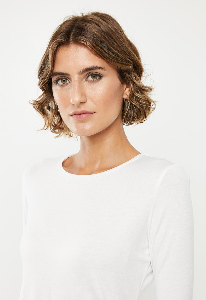 edit - 2pck long sleeve scoop neck tee - white & grey melange