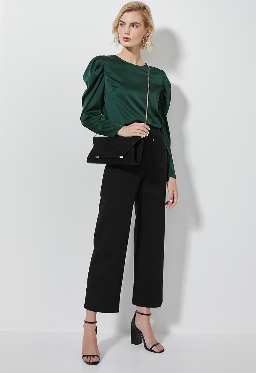 Superbalist - Mutton sleeve shell blouse - green
