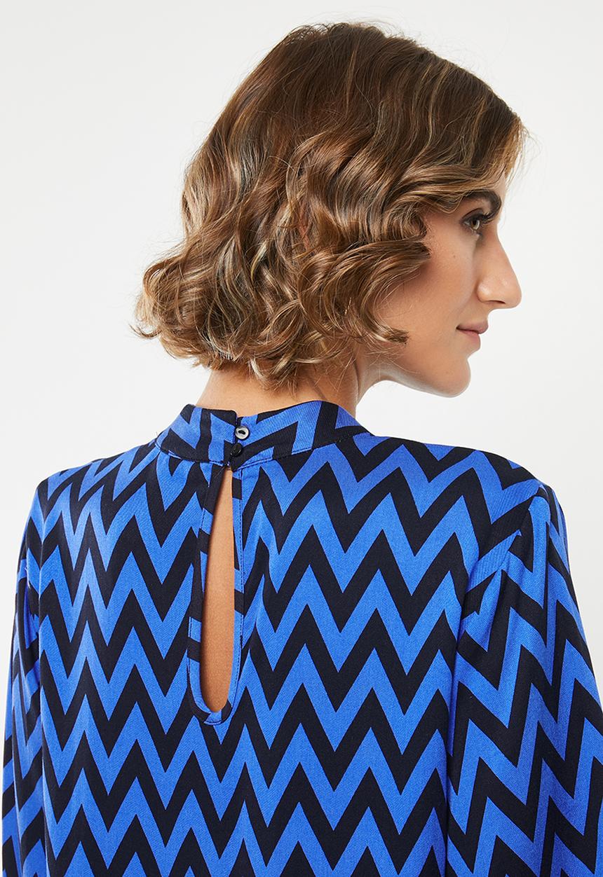 Jacqueline de Yong - Stella long sleeve top - blue & black