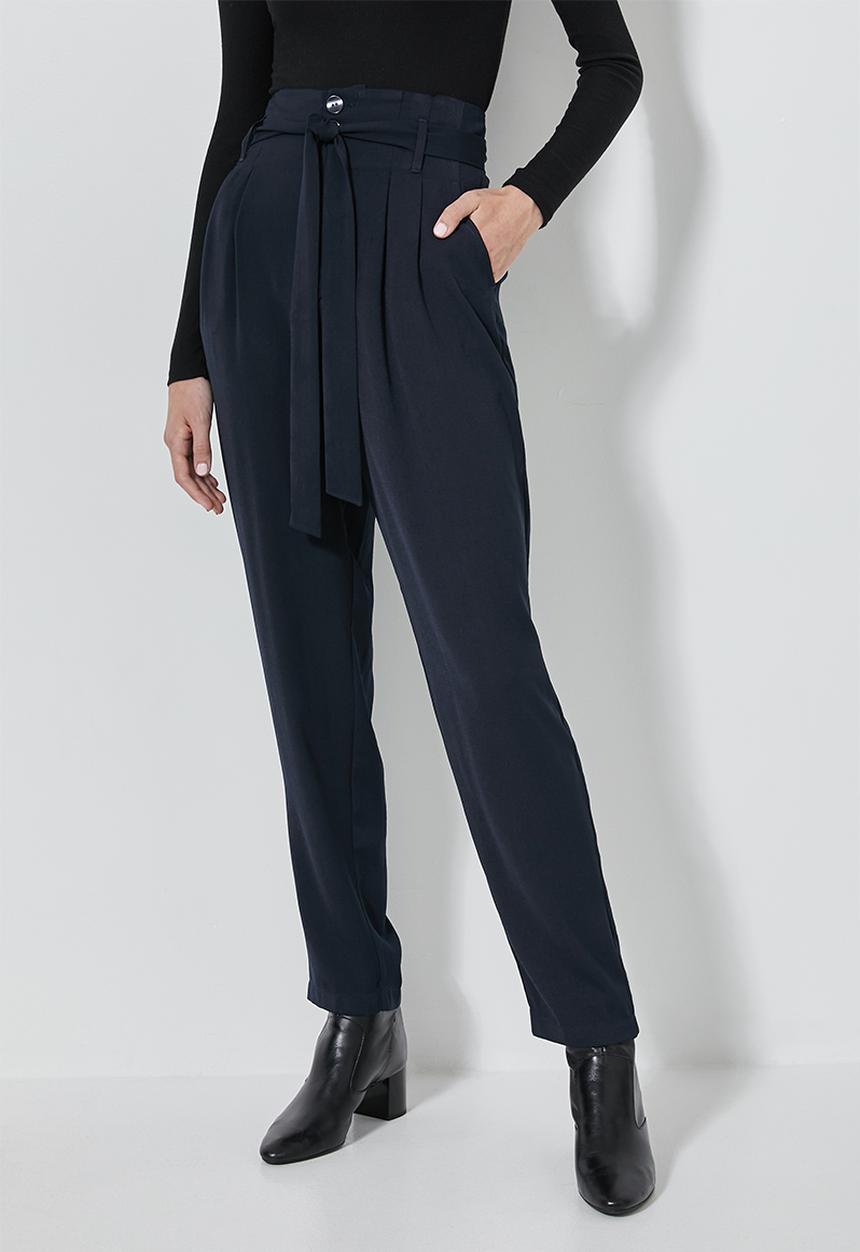 Superbalist - Paperbag trousers - navy