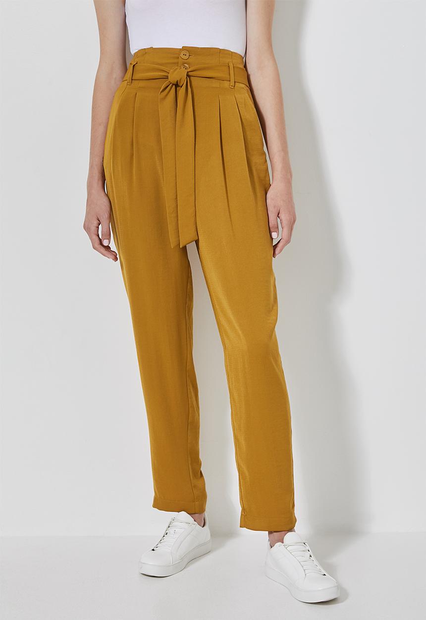 Superbalist - Paperbag trousers - mustard