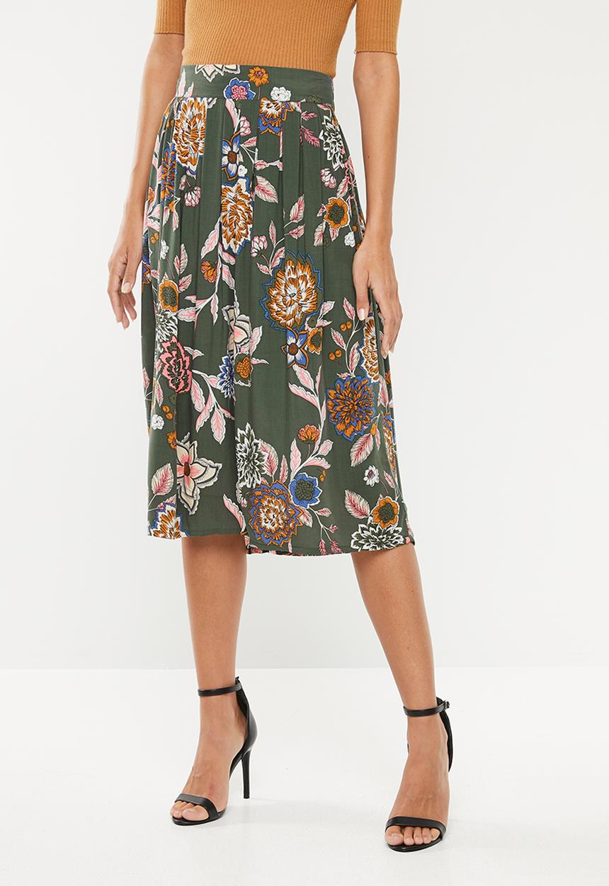 Jacqueline de Yong - Mandi midi skirt - green