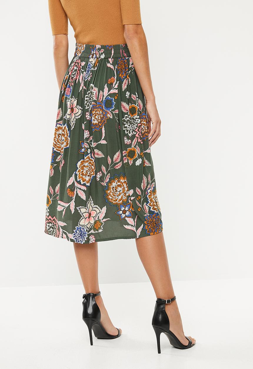 Jacqueline de Yong - Mandi midi skirt - green
