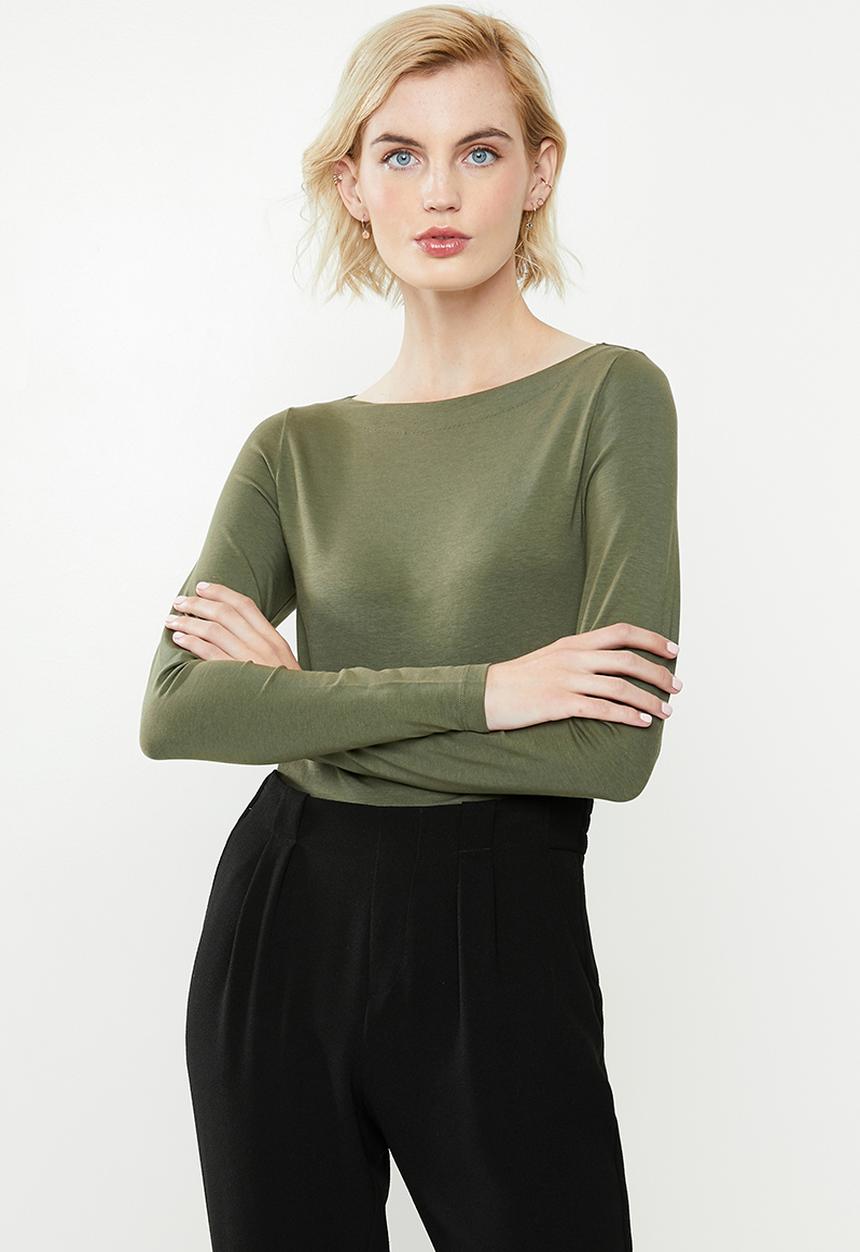 Vero Moda - Panda modal long sleeve top - green