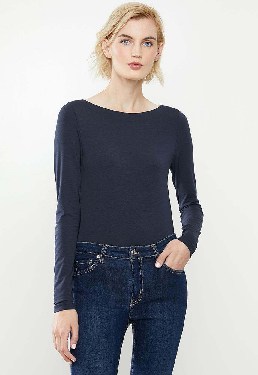 Vero Moda - Panda modal long sleeve top - navy 