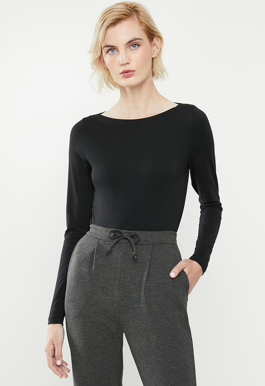 Vero Moda - Panda modal long sleeve top - black