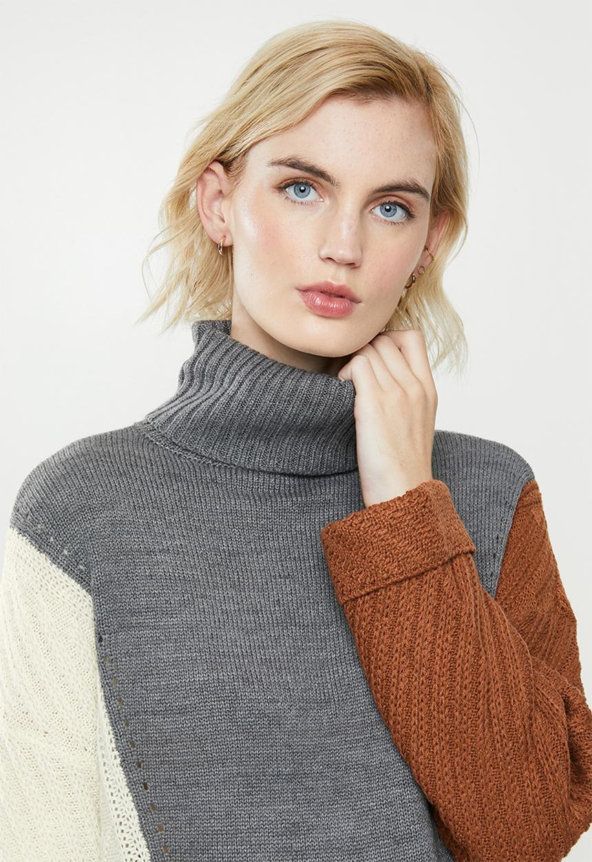 ONLY - Vincina long sleeve rollneck pullover - multi 