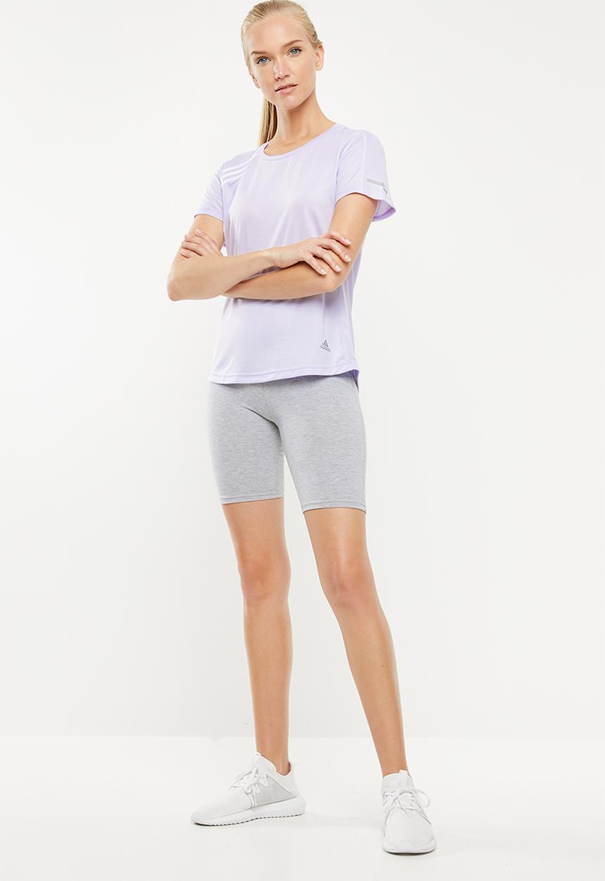 adidas Performance - 3 stripe run it tee - purple