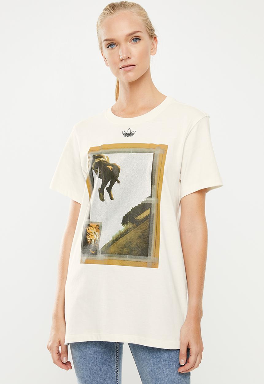 adidas Originals - Fakten graphic print T-shirt - cream 
