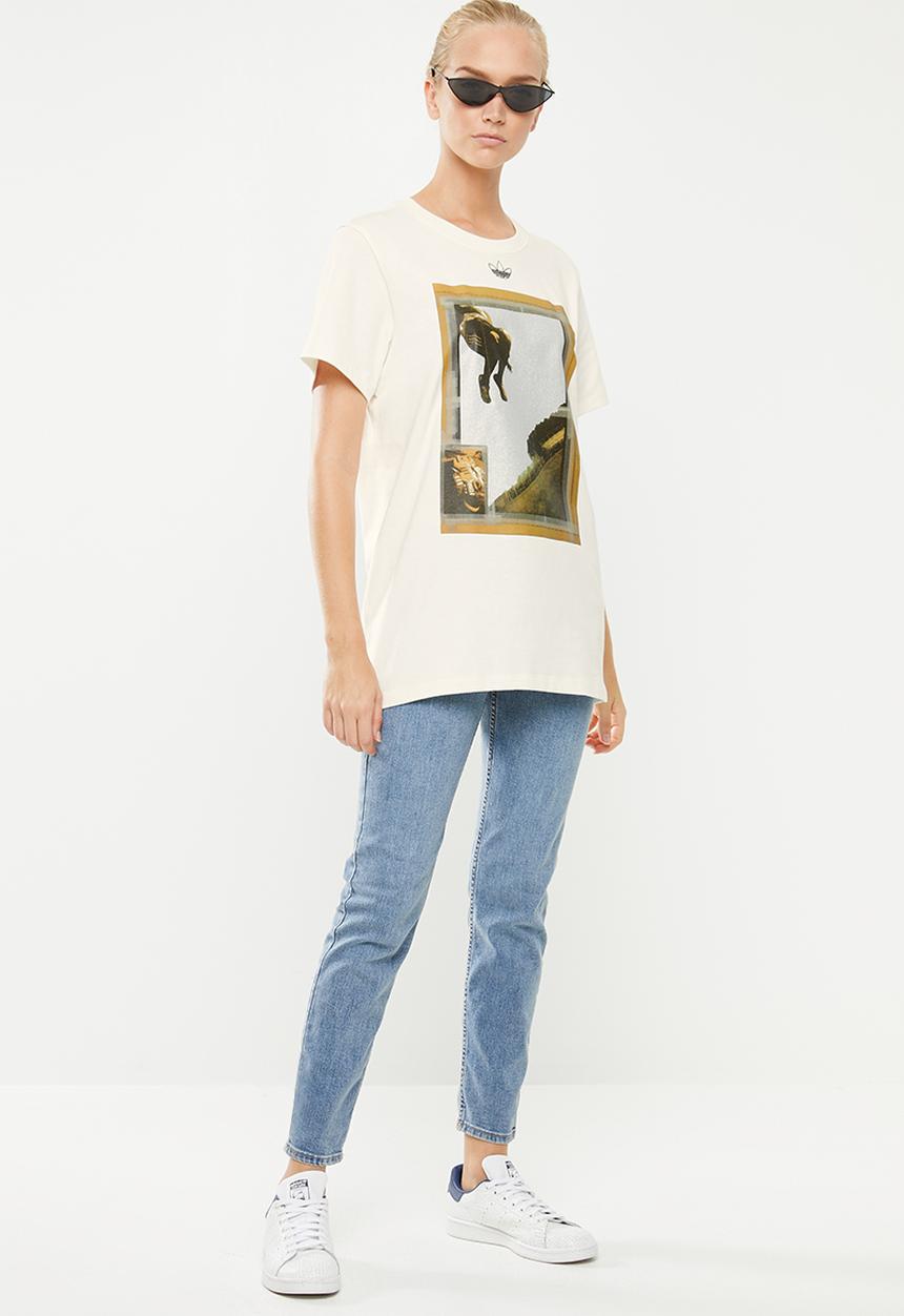adidas Originals - Fakten graphic print T-shirt - cream 