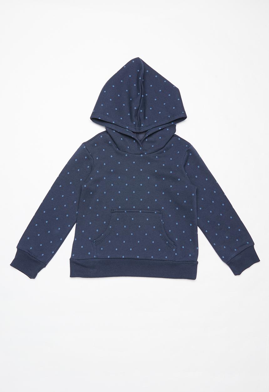 Pop Candy - Girls polka dot hoodie - navy