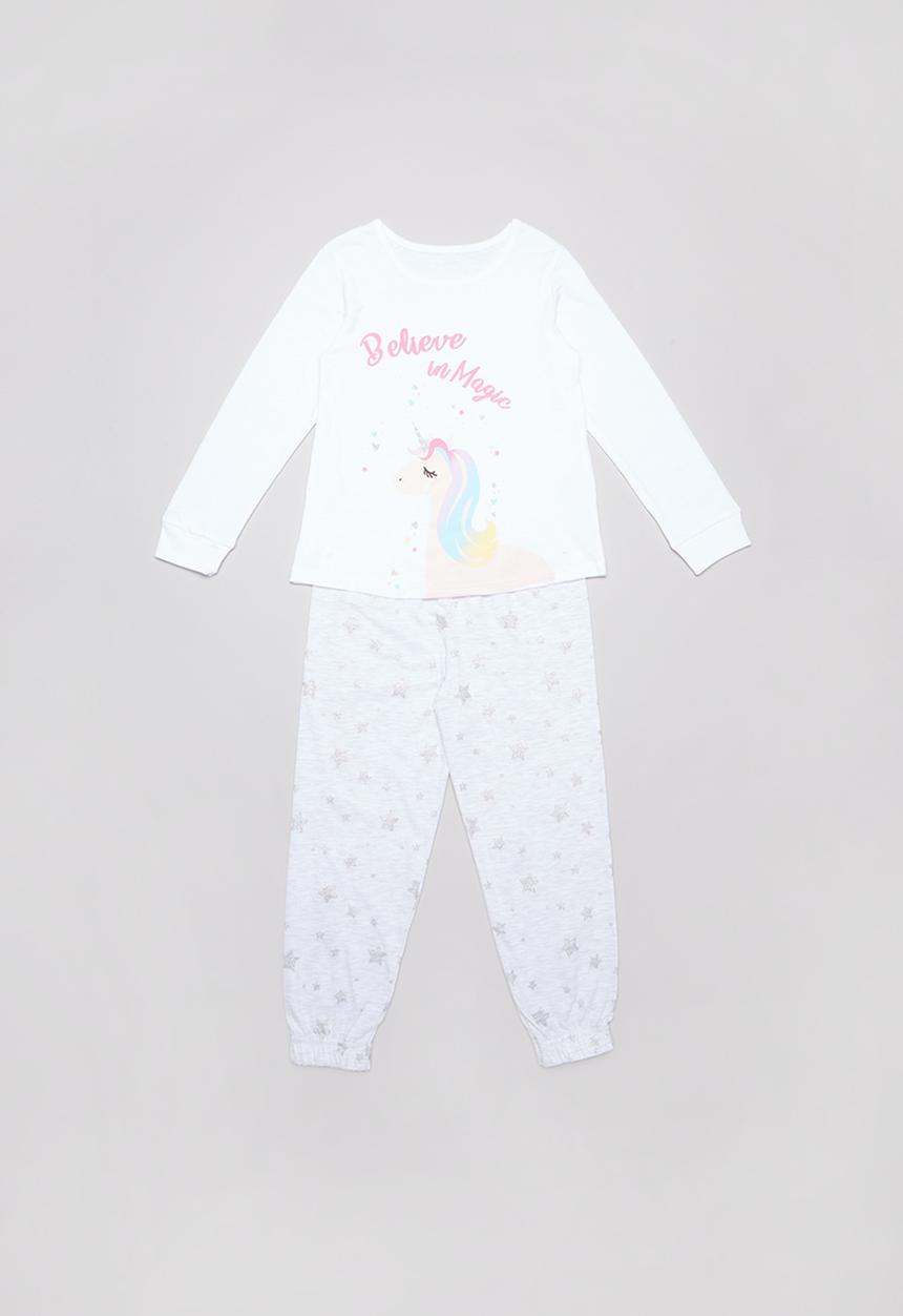 Pop Candy - Believe in magic pj set - white & grey 