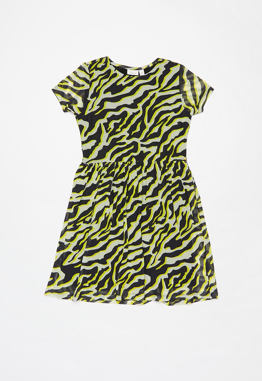 Name It - Lucky short sleeve dress - green & black 