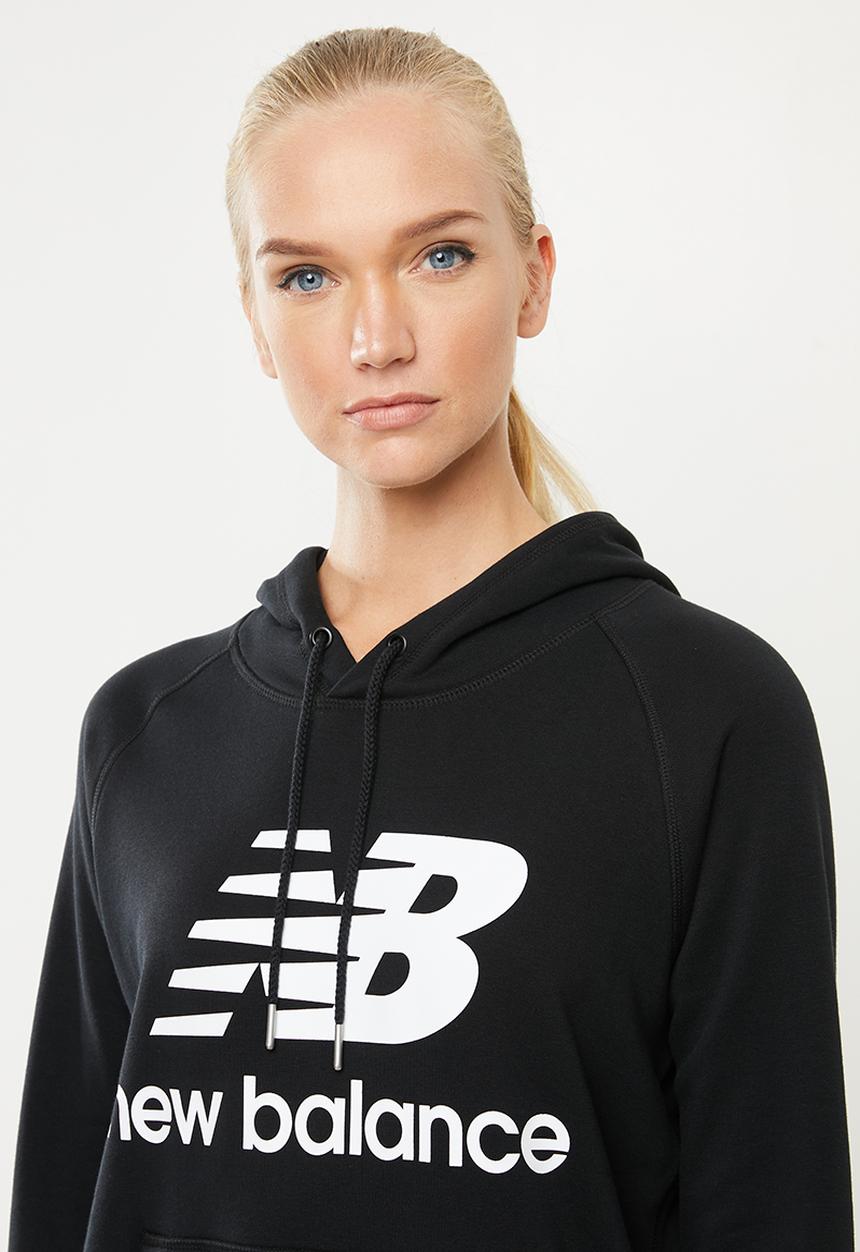 New Balance  - Essentials stack logo hoodie - black