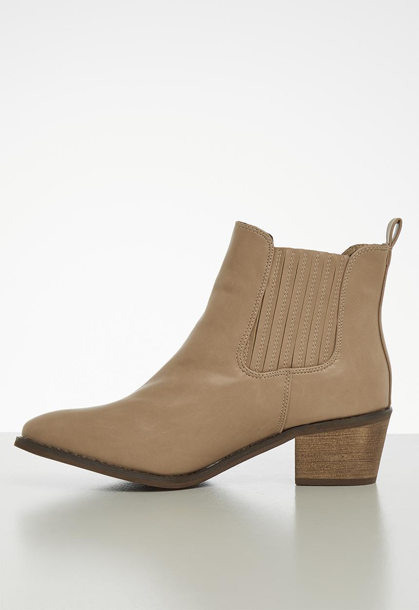 Jada - Pin tuck ankle boot - beige 