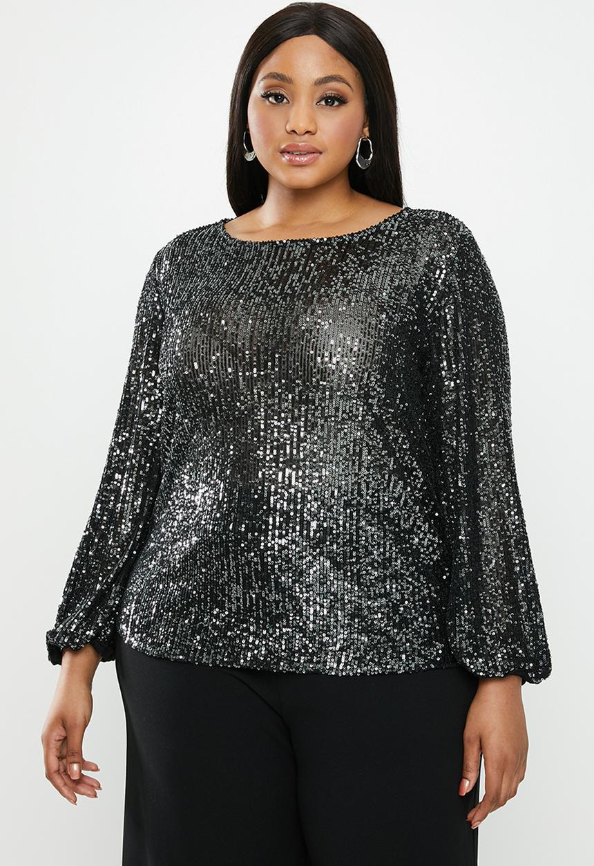 MILLA - Sequin blouse - black