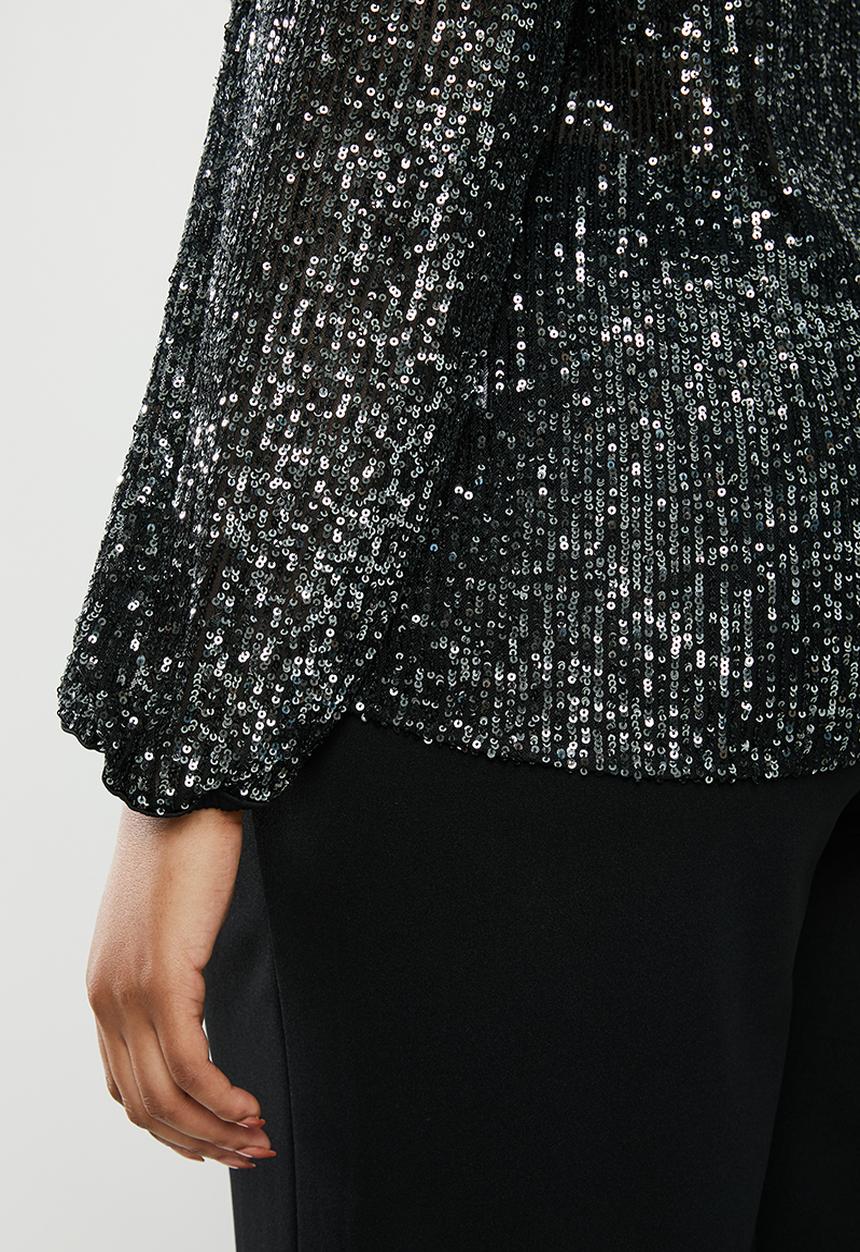 MILLA - Sequin blouse - black