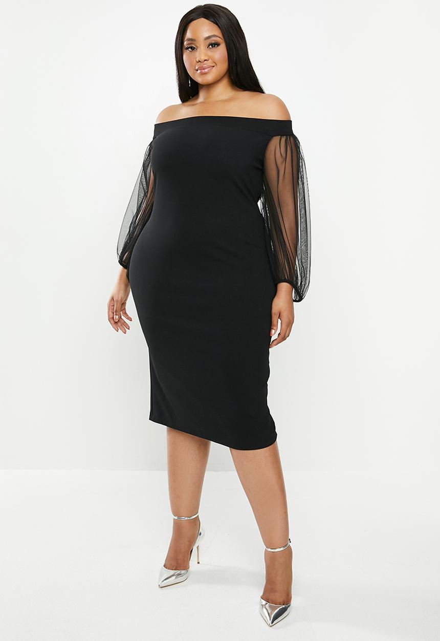 MILLA - Bardot midi dress  - black