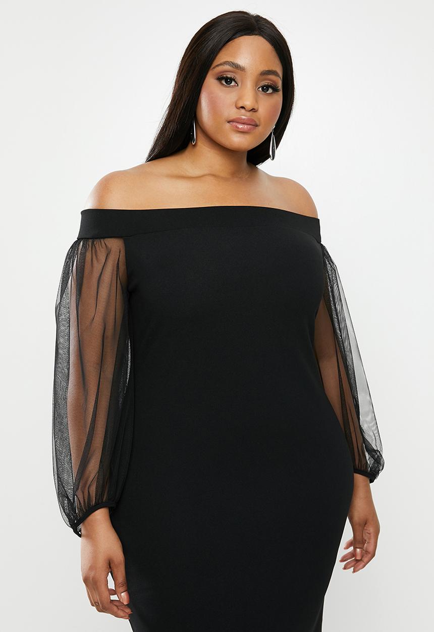 MILLA - Bardot midi dress  - black