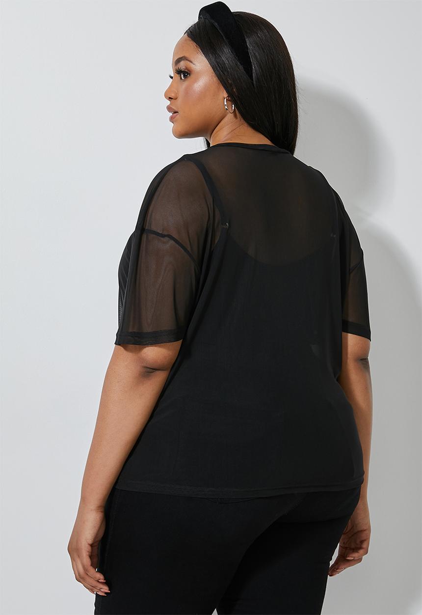 Superbalist - Single mesh top - black