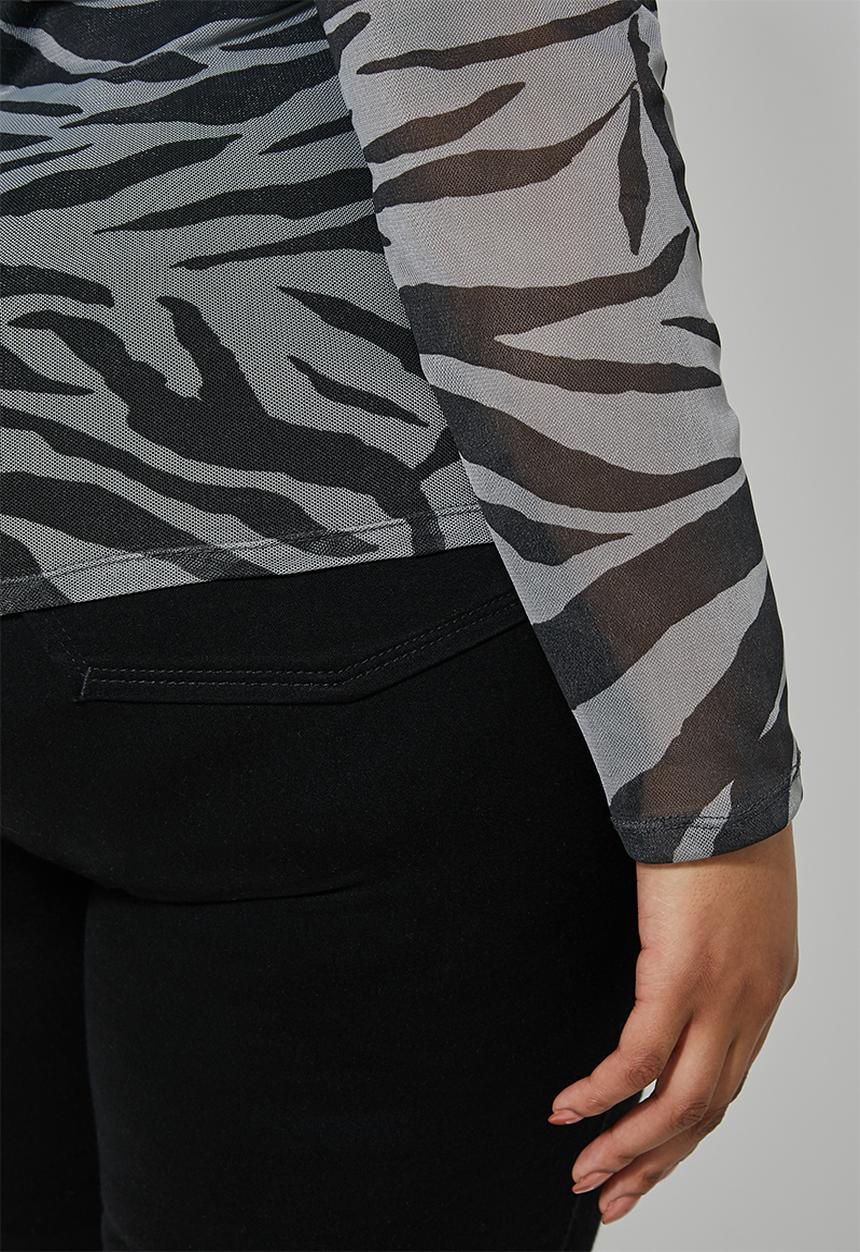 Superbalist - Single mesh turtle neck - black & grey