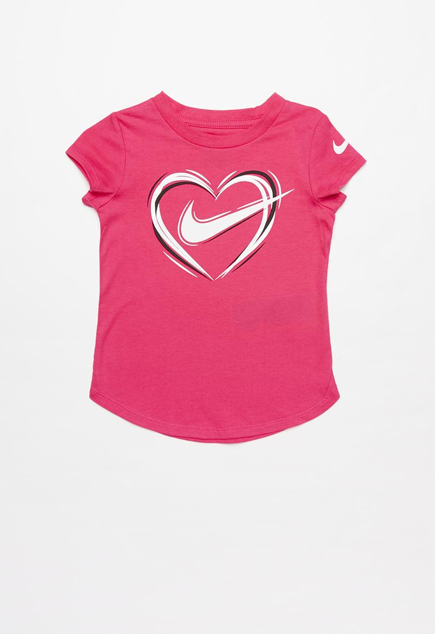 Nike - Nike stroke heart short sleeve scoop tee - pink 