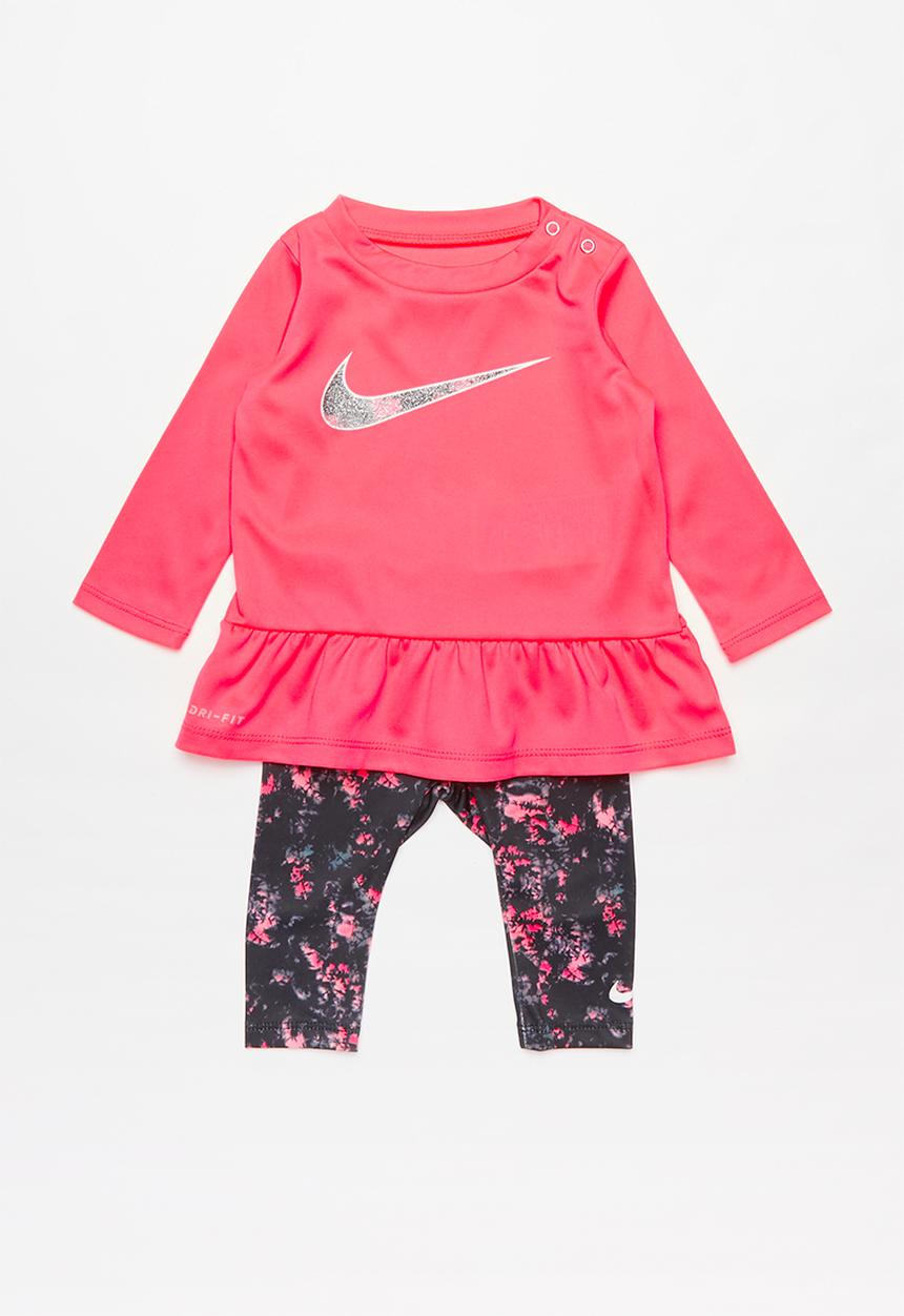 Nike - Nkg peplum tunic and leggings set - black & pink 