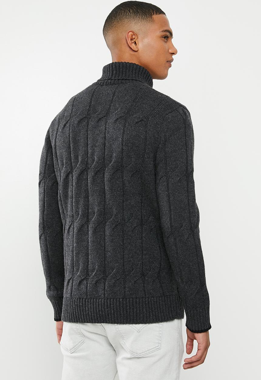 Selected Homme - Kale roll neck knit - grey 
