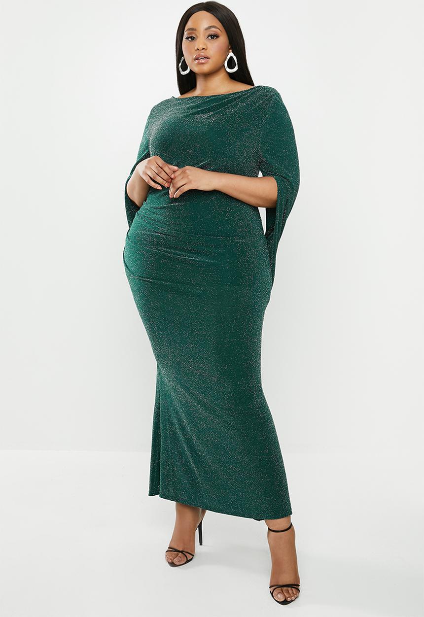 VELVET - Cape back maxi dress - green