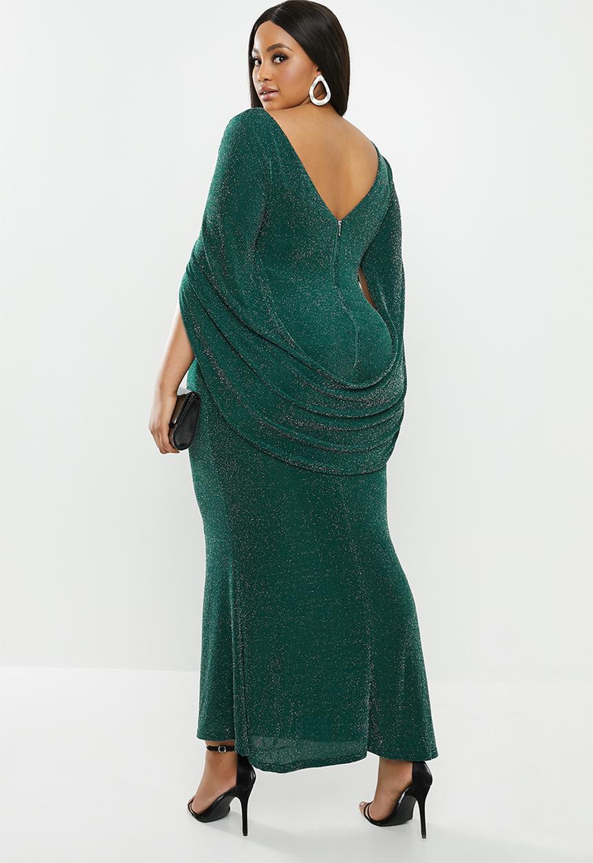 VELVET - Cape back maxi dress - green