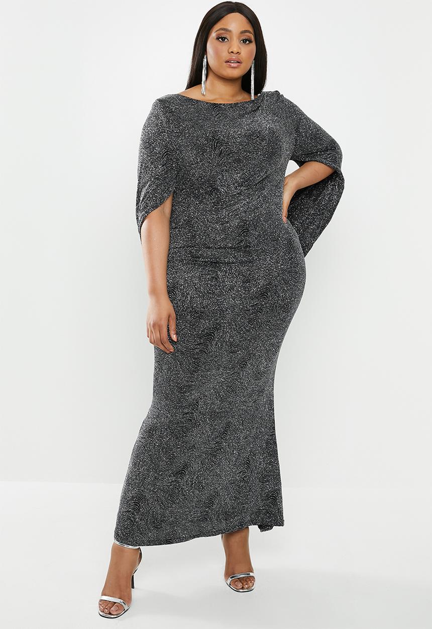 VELVET - Cape back maxi dress - black